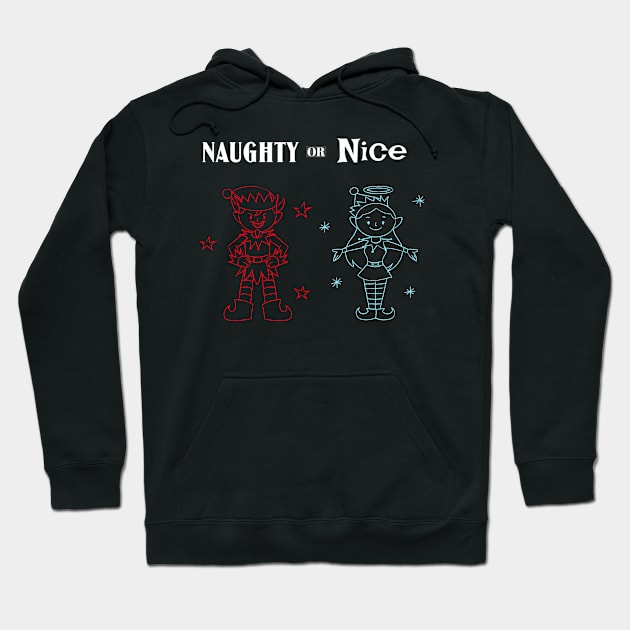 Naughty or Nice Elf Hoodie by RandyRaePrints